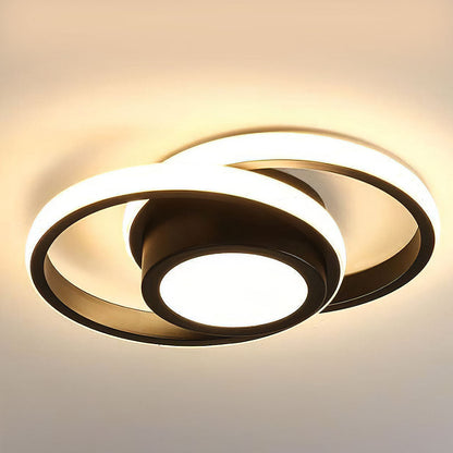 Flush Mount Ceiling Light Double Ring, Modern LED Ceiling Light for Bedroom and Hallway, Dimmable Ceiling Light Fixture