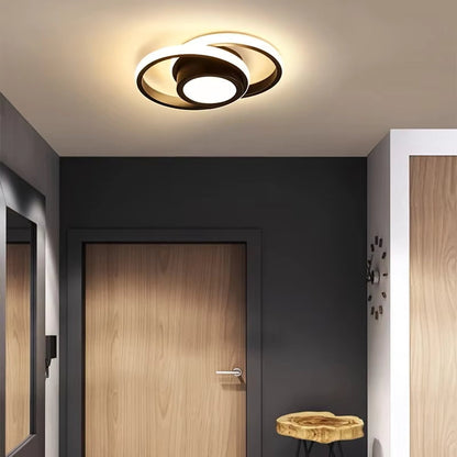 Flush Mount Ceiling Light Double Ring, Modern LED Ceiling Light for Bedroom and Hallway, Dimmable Ceiling Light Fixture
