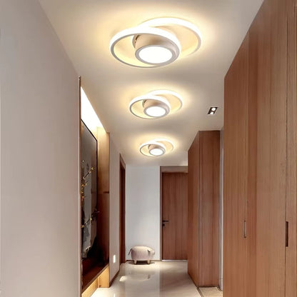 Flush Mount Ceiling Light Double Ring, Modern LED Ceiling Light for Bedroom and Hallway, Dimmable Ceiling Light Fixture