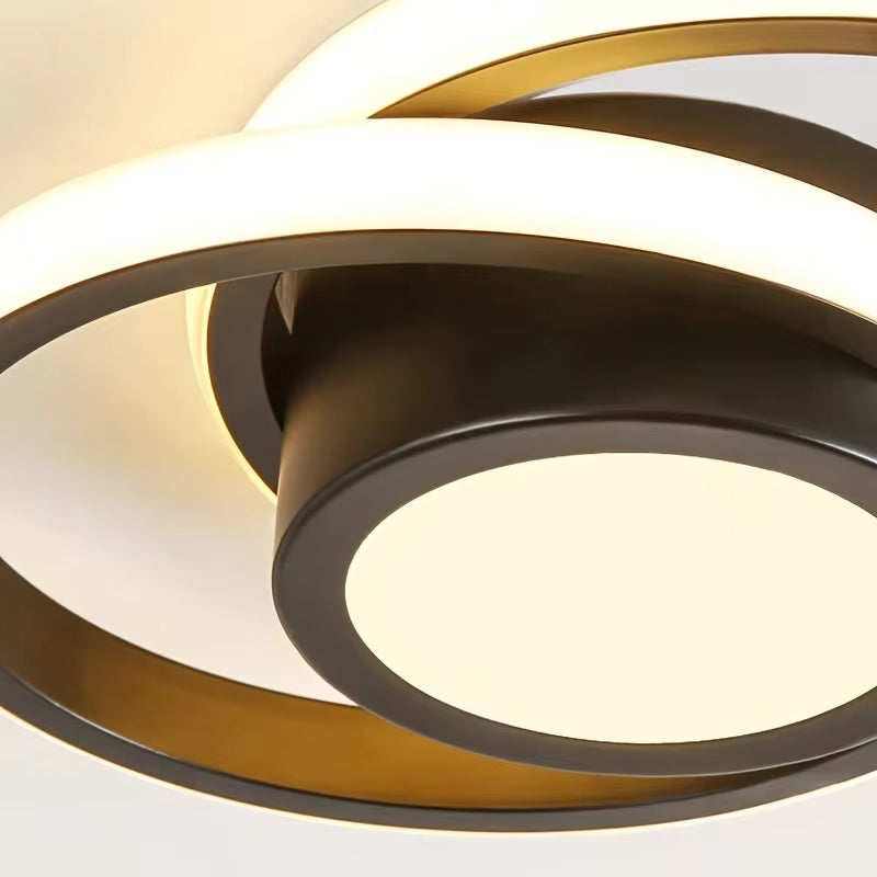 Flush Mount Ceiling Light Double Ring, Modern LED Ceiling Light for Bedroom and Hallway, Dimmable Ceiling Light Fixture