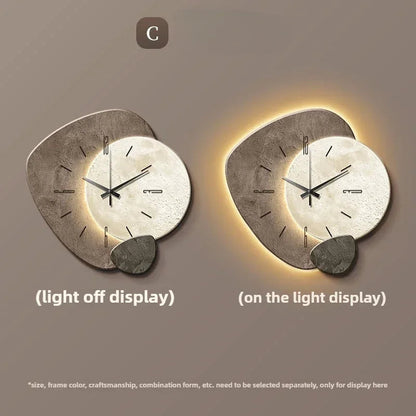 Modern LED Wall Clock in Natural Wood – with Silent Quartz Movement