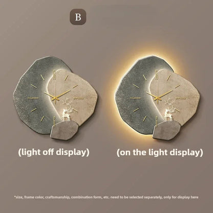Modern LED Wall Clock in Natural Wood – with Silent Quartz Movement