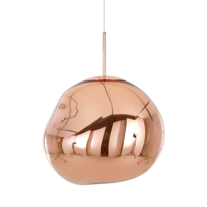 Reflective Globe Pendant Light Fixture with Adjustable Drop | Metal Hanging Ceiling Lamp for Kitchen Island Dining Room Living Space | Avail