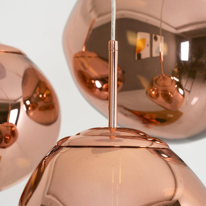 Reflective Globe Pendant Light Fixture with Adjustable Drop | Metal Hanging Ceiling Lamp for Kitchen Island Dining Room Living Space | Avail