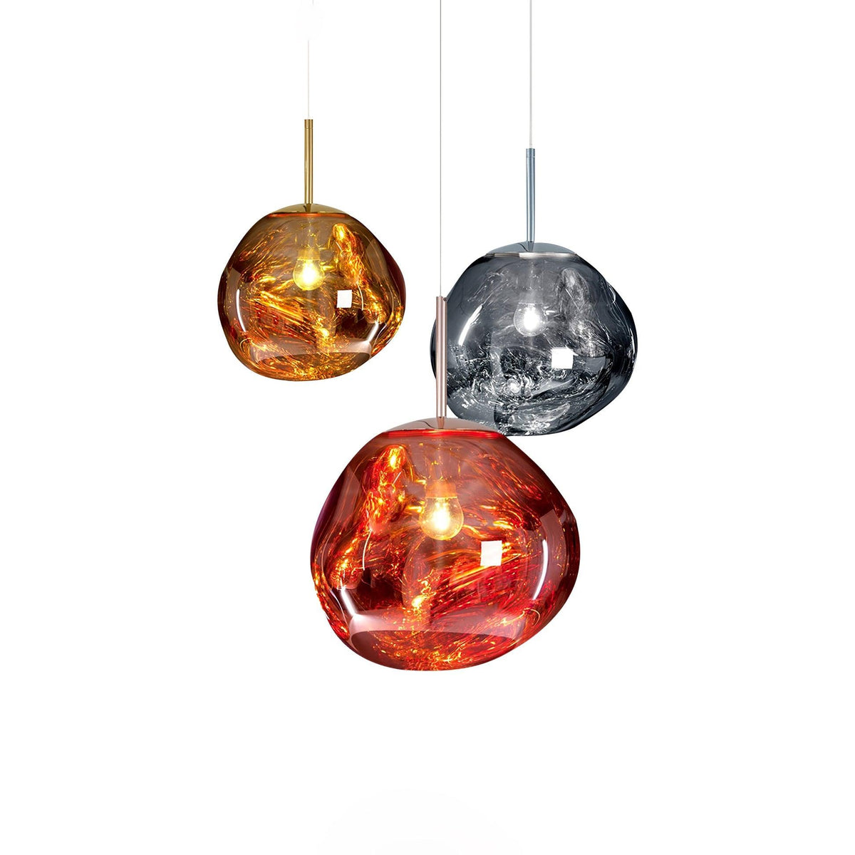 Reflective Globe Pendant Light Fixture with Adjustable Drop | Metal Hanging Ceiling Lamp for Kitchen Island Dining Room Living Space | Avail