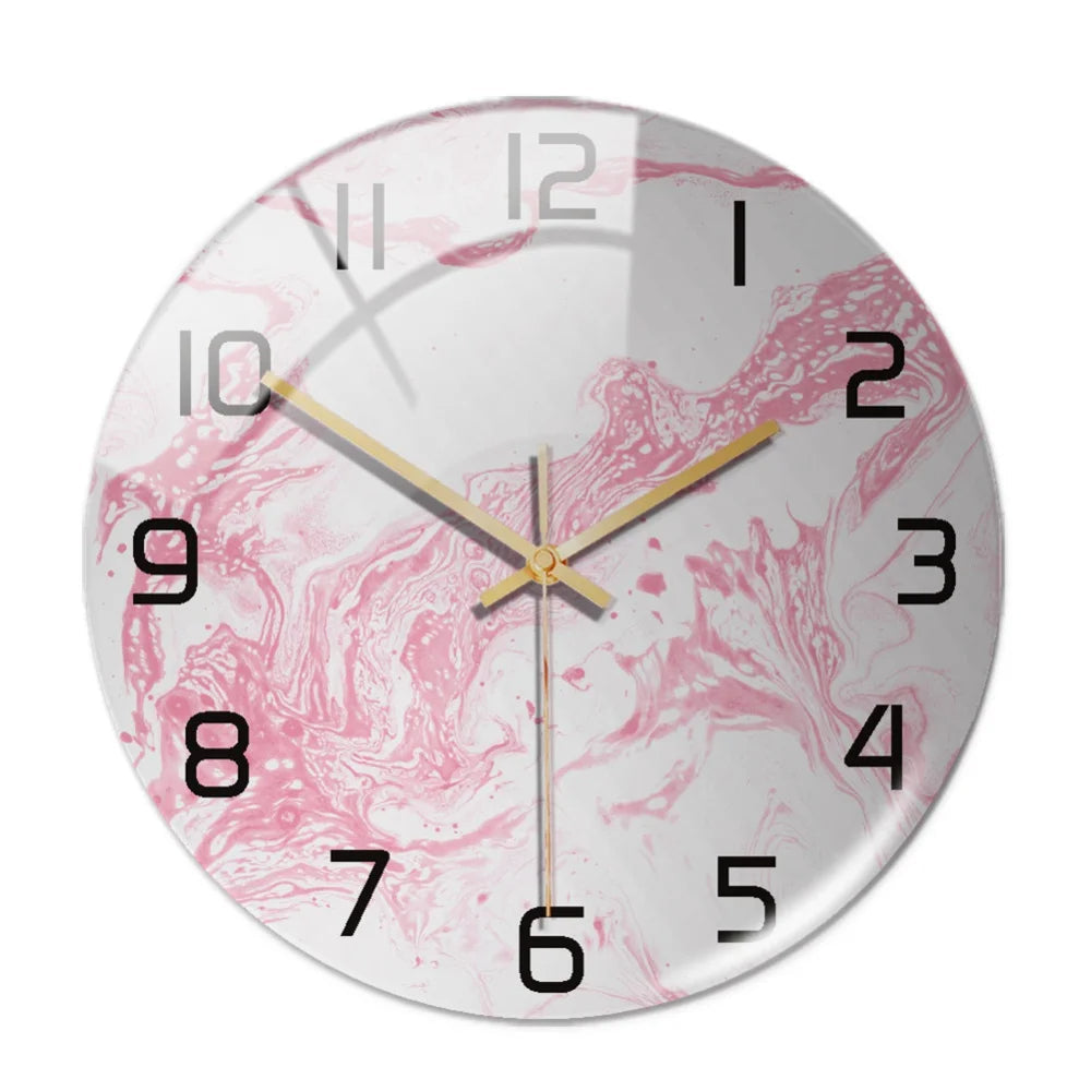 Modern Marble Look Wall Clock – 11.81 inch High-Quality Acrylic Silent Decor for Home and Office