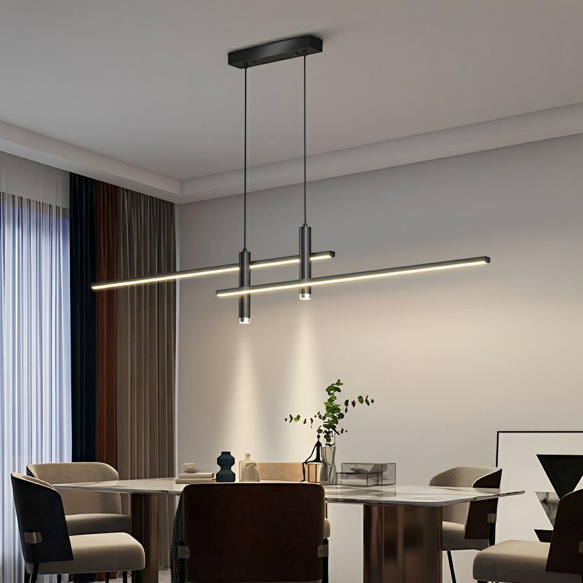 Modern Minimalist | Slim Linear Pendant Lamp with Adjustable Dimming | Perfect for Contemporary Interiors