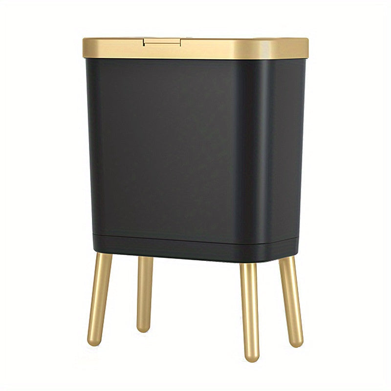 Cubo de basura moderno con sellado antiolores | Papelera elegante de 15 L con patas elevadas para espacios limpios