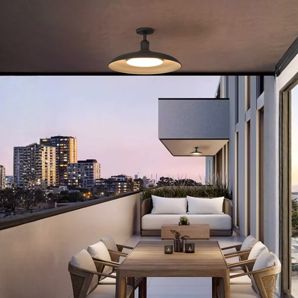 Modern Outdoor Ceiling Light | Waterproof Semi Flush Mount Fixture for Patio