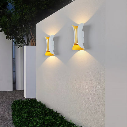 Modern Outdoor Wall Light, Up Down Sconce LED Light with Curved Design, Waterproof