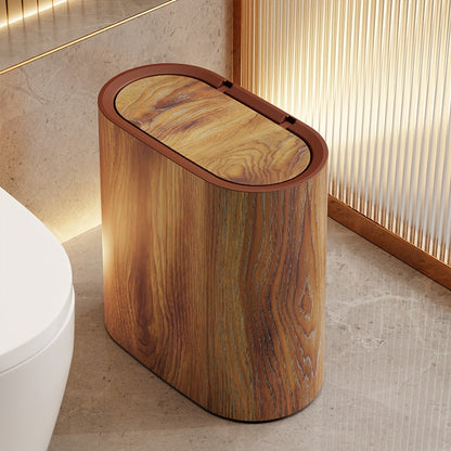 Modern Waste Bin | Bathroom Trash Can with Covered Lid | Slim Design for Compact Spaces