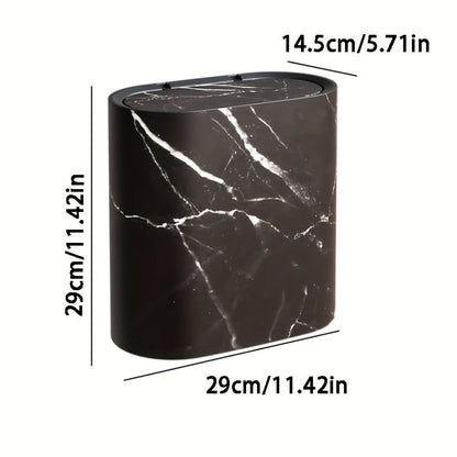 Modern Waste Bin | Bathroom Trash Can with Covered Lid | Slim Design for Compact Spaces
