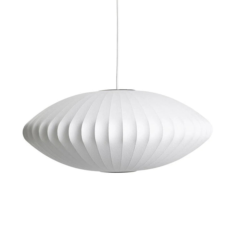 Modern White Pendant Lamp – Stylish Kitchen Pendant Lighting with Steel Wire Frame and Soft Organic Glow