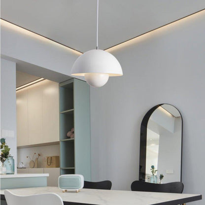 Dome Hanging Lamp with Adjustable Cord E27 Socket for Dining Room Kitchen Island Bar Counter Nordic Metal Shade Overhead Fixture LED Ready