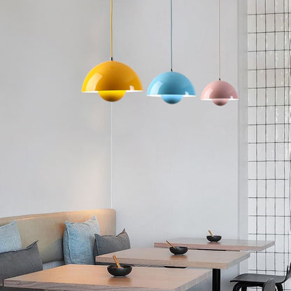 Dome Hanging Lamp with Adjustable Cord E27 Socket for Dining Room Kitchen Island Bar Counter Nordic Metal Shade Overhead Fixture LED Ready