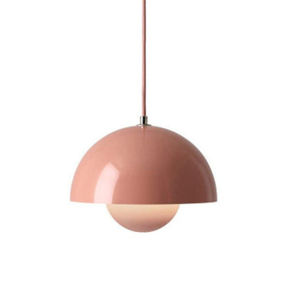 Dome Hanging Lamp with Adjustable Cord E27 Socket for Dining Room Kitchen Island Bar Counter Nordic Metal Shade Overhead Fixture LED Ready