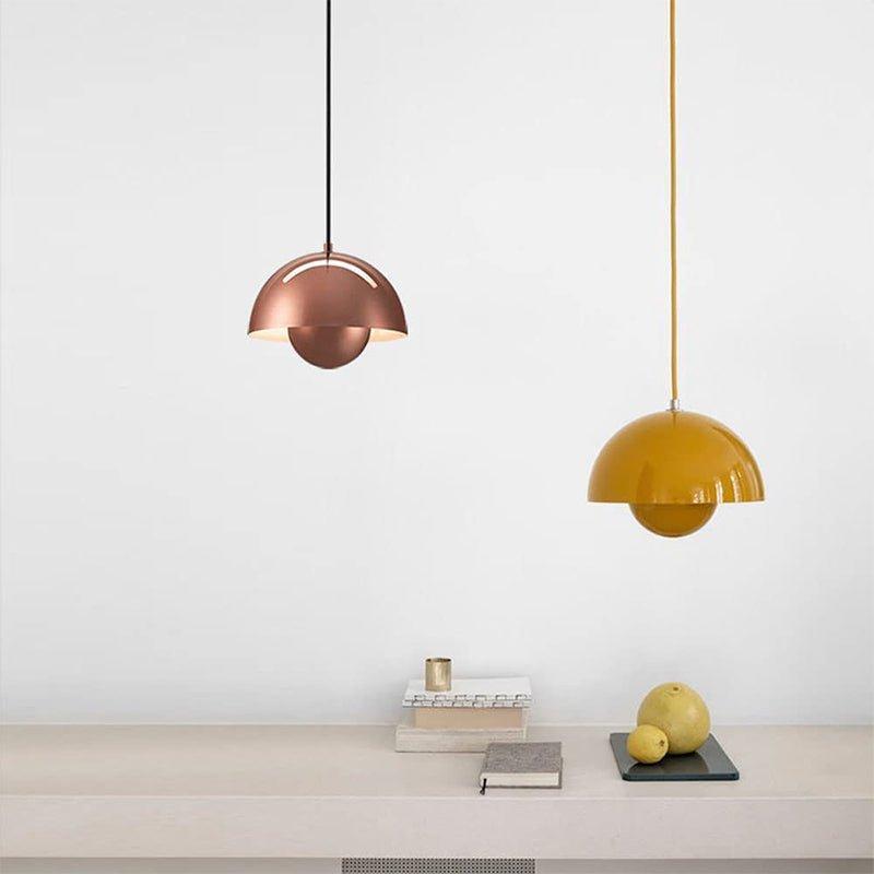 Dome Hanging Lamp with Adjustable Cord E27 Socket for Dining Room Kitchen Island Bar Counter Nordic Metal Shade Overhead Fixture LED Ready