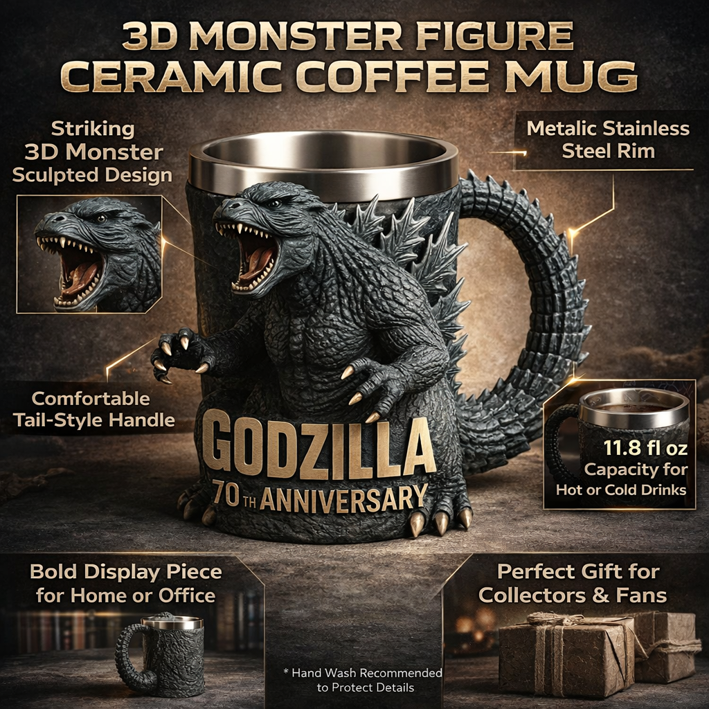 Monster Mug | 3D Sculpted Ceramic Coffee Mug with Unique Design | Fun Drinkware for Home and Office