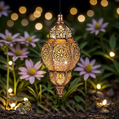 Ortekor Moroccan Solar Lanterns | Artisan-Crafted Outdoor Lights with Automatic Activation | Weatherproof Design for Year-Round Ambiance