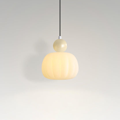 Sculptural Mini Pendant Light with Rounded Acrylic Shade for Dining Rooms, Bedrooms & Kitchen Nooks – 5.5-Inch White Globe Fixture, Adjustab