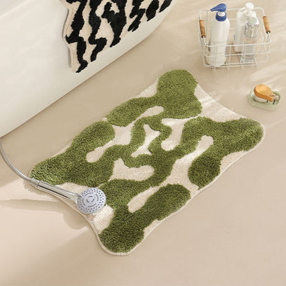 Mosaic Bath Mat - Soft Fabric, Non-Slip Design, Moroccan Pattern