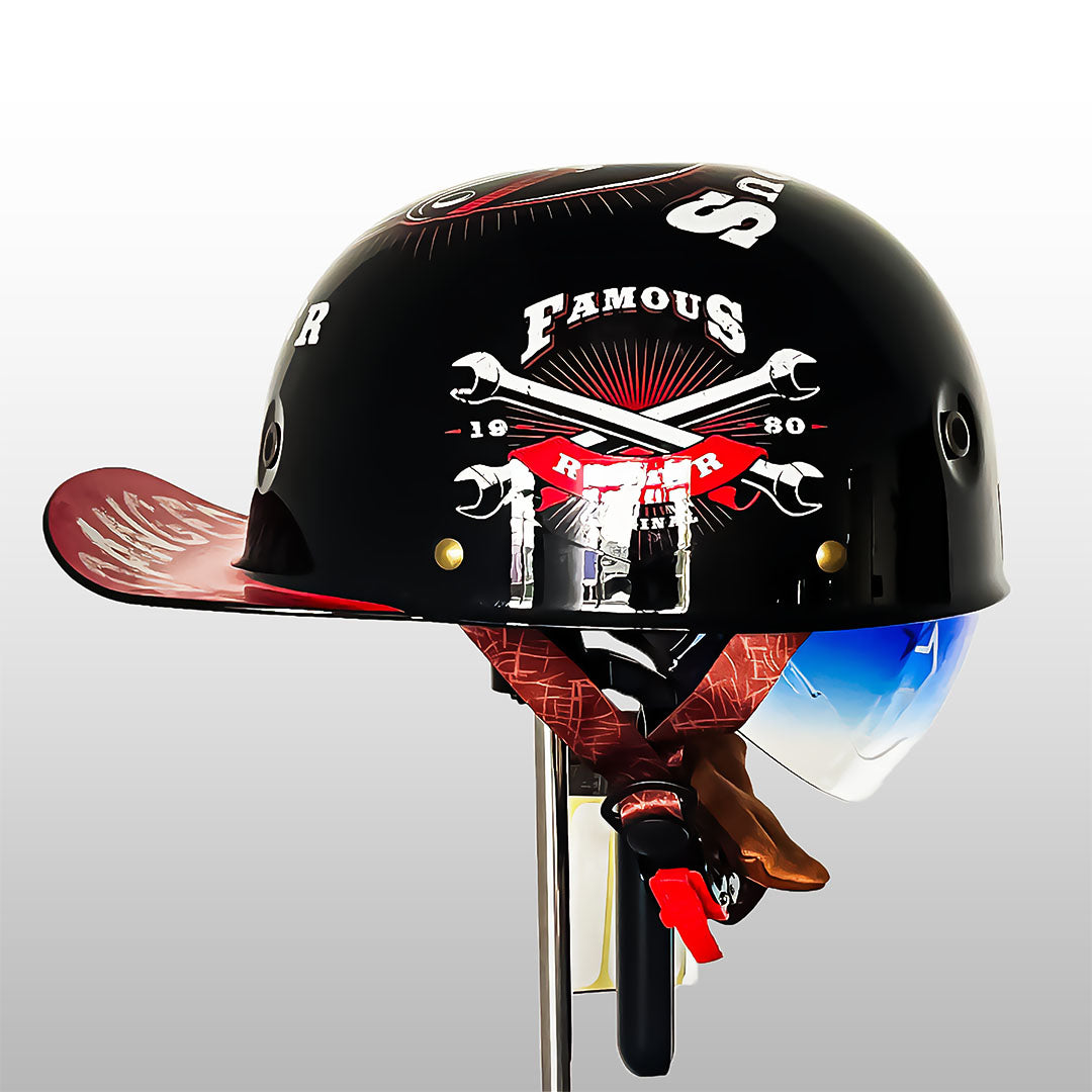 Moto Baseball Helmet | Stylish Half-Helmet with DOT & ECE Certification | Comfortable Protection for Daily Riding