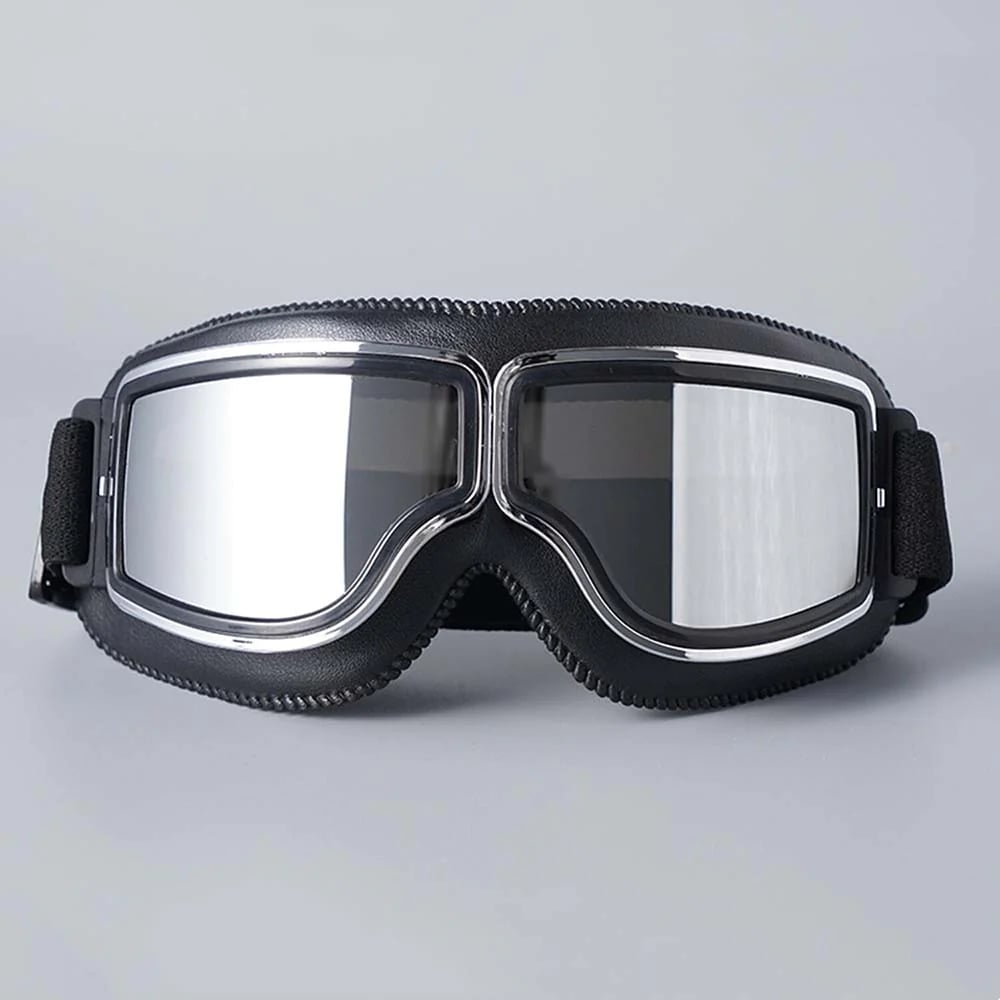 Vintage Motorcycle Goggles with UV Protection & Shatterproof Lens for Bikes, Scooters & Classic Rides