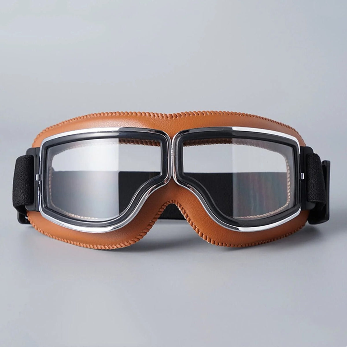Vintage Motorcycle Goggles with UV Protection & Shatterproof Lens for Bikes, Scooters & Classic Rides