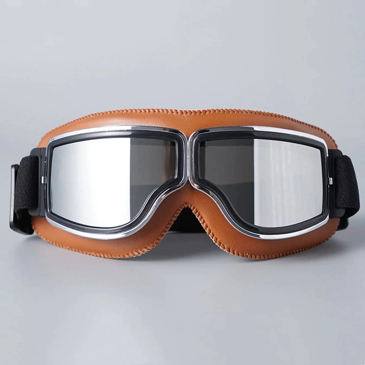 Vintage Motorcycle Goggles with UV Protection & Shatterproof Lens for Bikes, Scooters & Classic Rides
