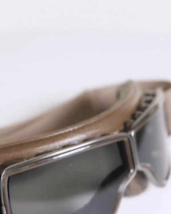 Vintage Motorcycle Goggles with UV Protection & Shatterproof Lens for Bikes, Scooters & Classic Rides