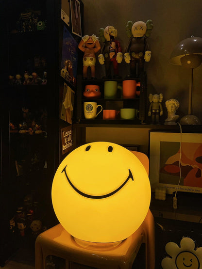 Cheerful Glow Night Light for Kids | 9 in Polypropylene LED Desk Lamp Yellow USB Rechargeable Bedside Reading Light Playroom Decor Nursery A