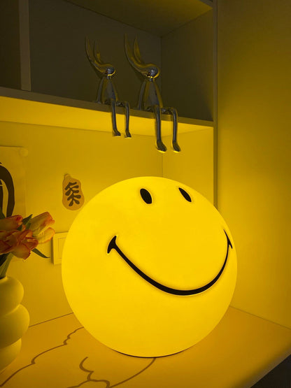 Cheerful Glow Night Light for Kids | 9 in Polypropylene LED Desk Lamp Yellow USB Rechargeable Bedside Reading Light Playroom Decor Nursery A