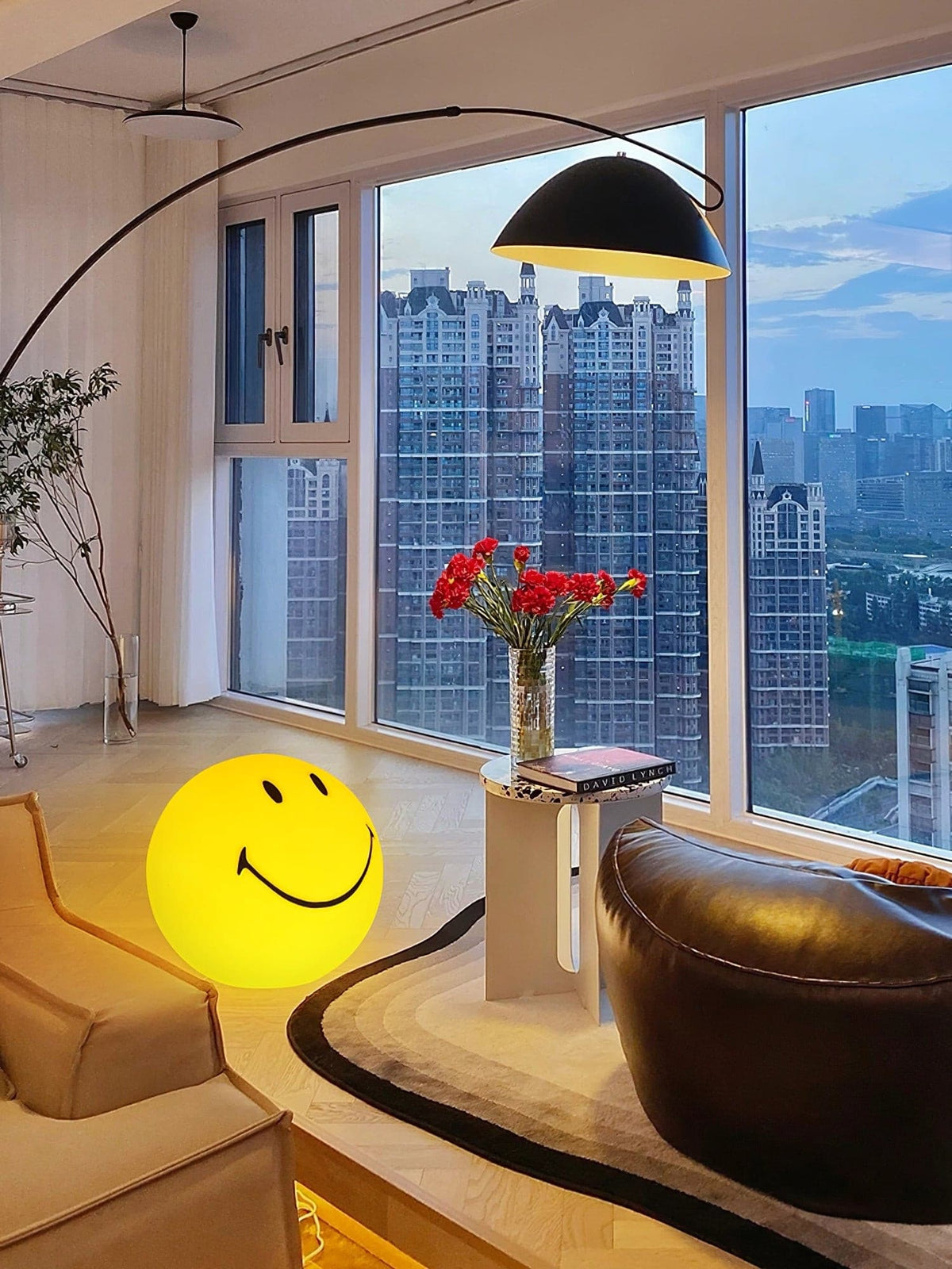 Cheerful Glow Night Light for Kids | 9 in Polypropylene LED Desk Lamp Yellow USB Rechargeable Bedside Reading Light Playroom Decor Nursery A