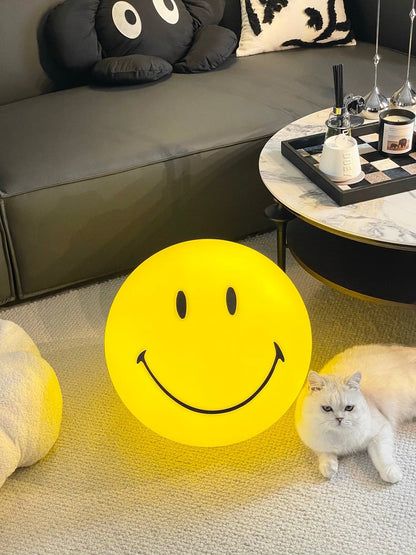 Cheerful Glow Night Light for Kids | 9 in Polypropylene LED Desk Lamp Yellow USB Rechargeable Bedside Reading Light Playroom Decor Nursery A