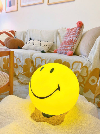 Cheerful Glow Night Light for Kids | 9 in Polypropylene LED Desk Lamp Yellow USB Rechargeable Bedside Reading Light Playroom Decor Nursery A