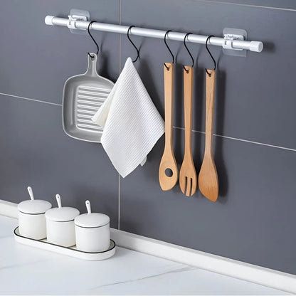 Adhesive Curtain Rod Holders No-Drill Wall Brackets 4-Pack for Windows & Drapery Damage-Free Installation Quick Mount