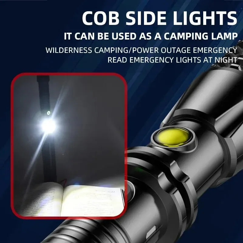 Multi-Functional LED Flashlight | Rechargeable Design with Super Bright Light | Portable Tool for Self-Defense and Outdoor Safety