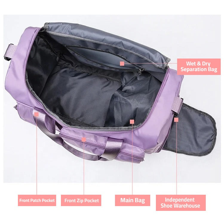 Gym Duffle Bag with Shoe Compartment – Multi-Pocket Travel Duffel for Sports & Weekends