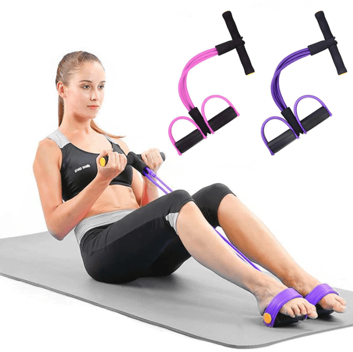 Resistance Band Trainer with Foot Pedals for Arms, Abs, Legs & Glutes – Portable Full-Body Toning Equipment for Home, Office & Travel