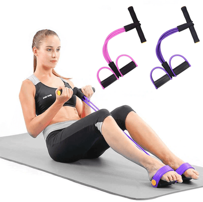 Resistance Band Trainer with Foot Pedals for Arms, Abs, Legs & Glutes – Portable Full-Body Toning Equipment for Home, Office & Travel
