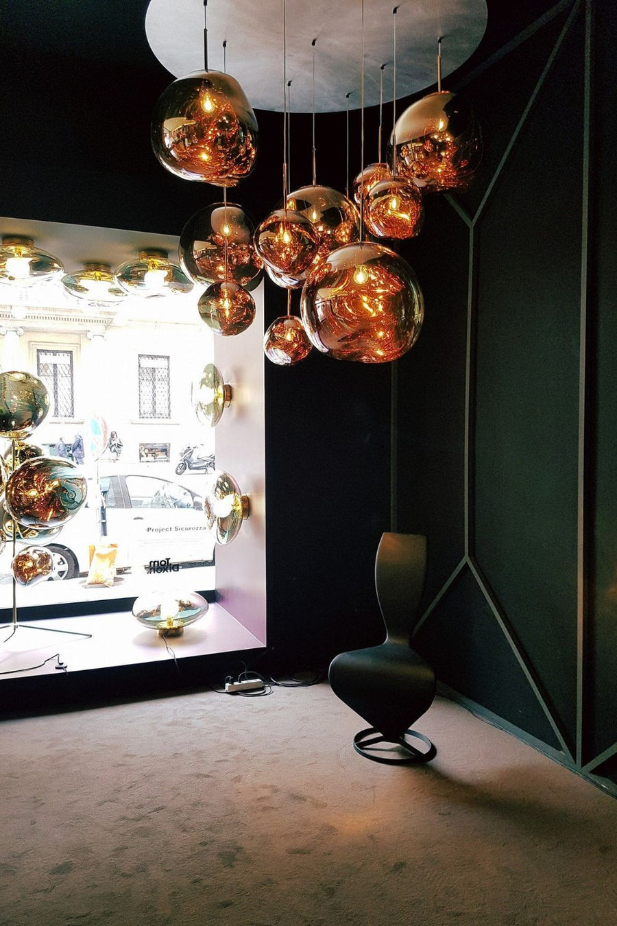 Reflective Globe Pendant Light Fixture with Adjustable Drop | Metal Hanging Ceiling Lamp for Kitchen Island Dining Room Living Space | Avail