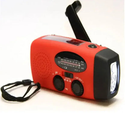 Solar Hand Crank Emergency Radio with LED Flashlight & USB Power Bank for Camping Weather Alerts Outdoor Survival