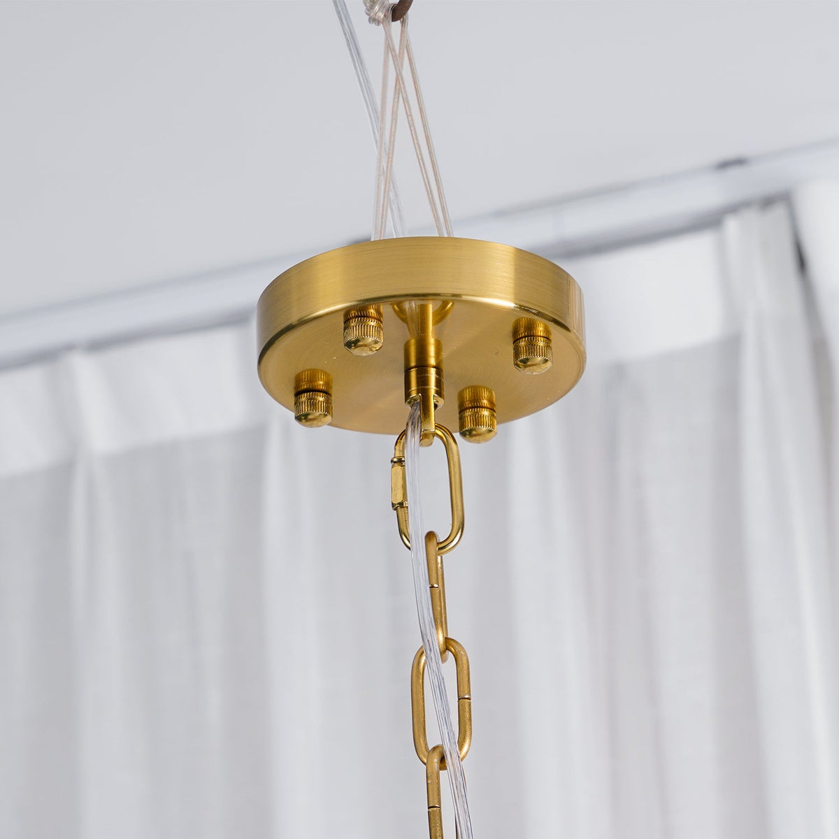 Multi-Arm Glass Pendant Light Fixture with E14 Sockets – Adjustable Height Hanging Lamp for Dining Room, Foyer & Living Room – Metal Frame w