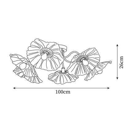 Frosted Glass Floral Flush Mount Ceiling Fixture 3-6 Light Semi-Flush Fixture for Bedroom Living Room Dining Room | Modern Decorative Overhe