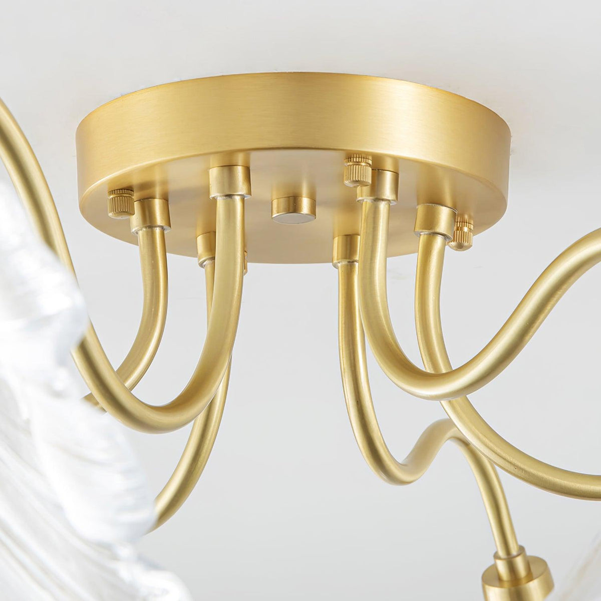 Frosted Glass Floral Flush Mount Ceiling Fixture 3-6 Light Semi-Flush Fixture for Bedroom Living Room Dining Room | Modern Decorative Overhe