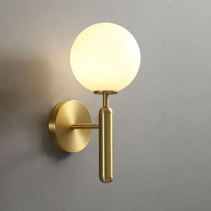 Decorative Wall Sconce Light with Handcrafted Glass Shade for Living Room Bedroom Hallway Modern Brass Black Finish