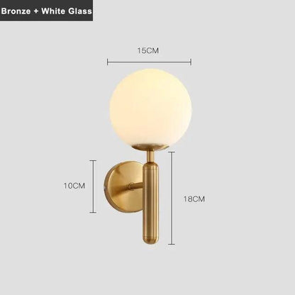 Decorative Wall Sconce Light with Handcrafted Glass Shade for Living Room Bedroom Hallway Modern Brass Black Finish