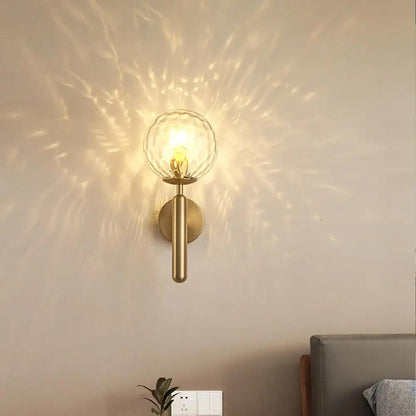 Decorative Wall Sconce Light with Handcrafted Glass Shade for Living Room Bedroom Hallway Modern Brass Black Finish