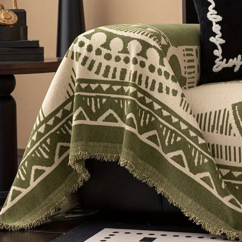 Mystic Sofa Cover - Soft Chenille, Tribal Pattern
