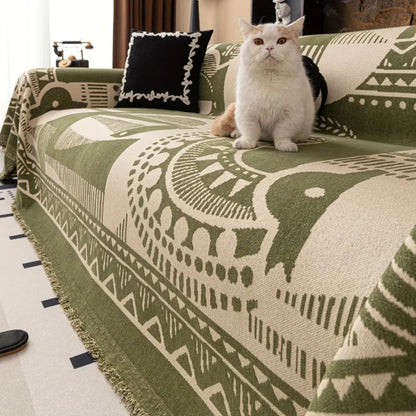 Mystic Sofa Cover - Soft Chenille, Tribal Pattern
